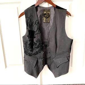 Born in Los Angeles black hearts brigade grey vest